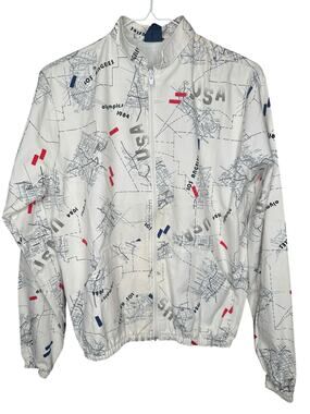 80s LA Olympics Map Windbreaker Full Zip Jacket USA 1984 Vintage retro sports